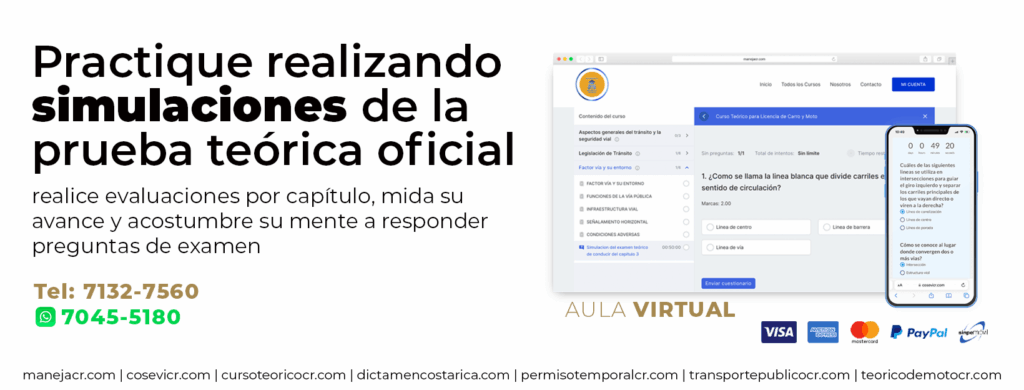 aula virtual del curso teorico de conducir