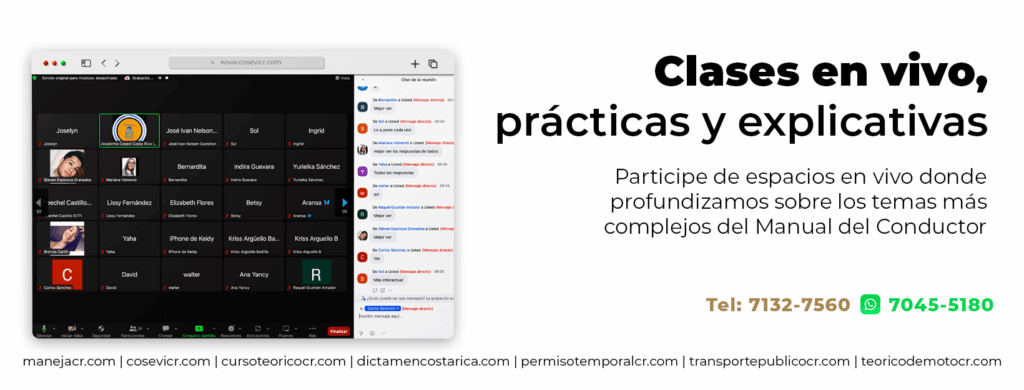 clases en vivo del curso teorico de conducir