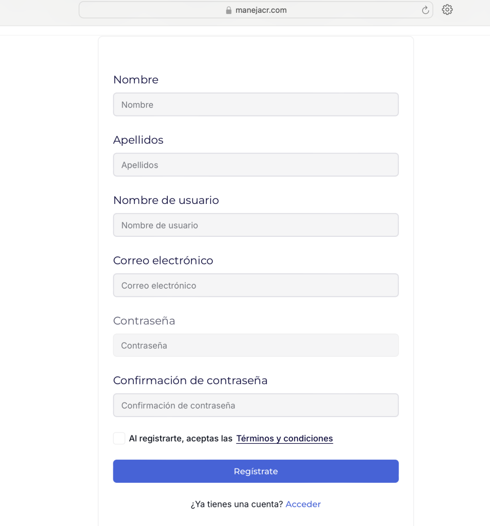 formulario de registro al curso teorico