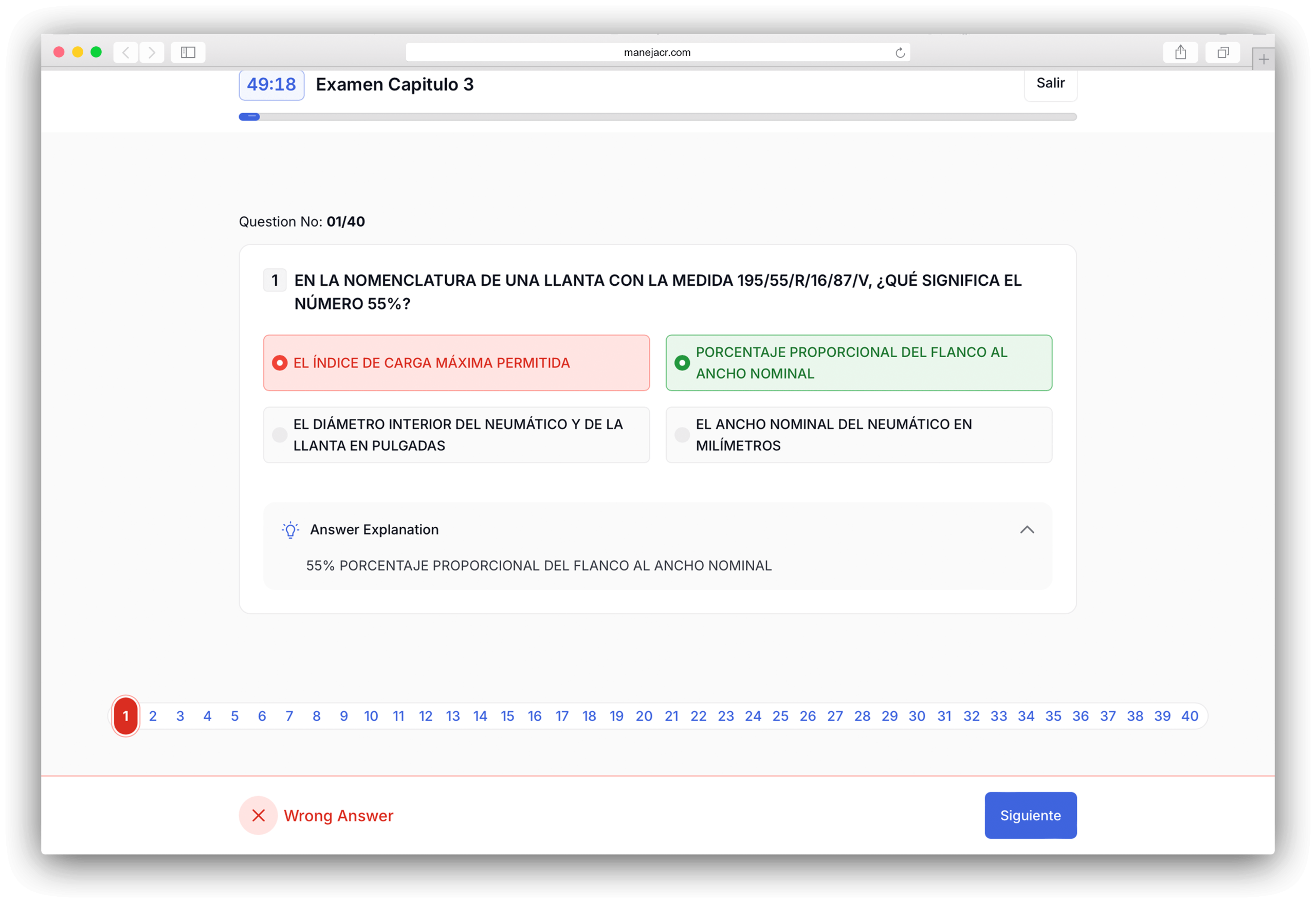 Explicación detallada de cada respuesta del examen
