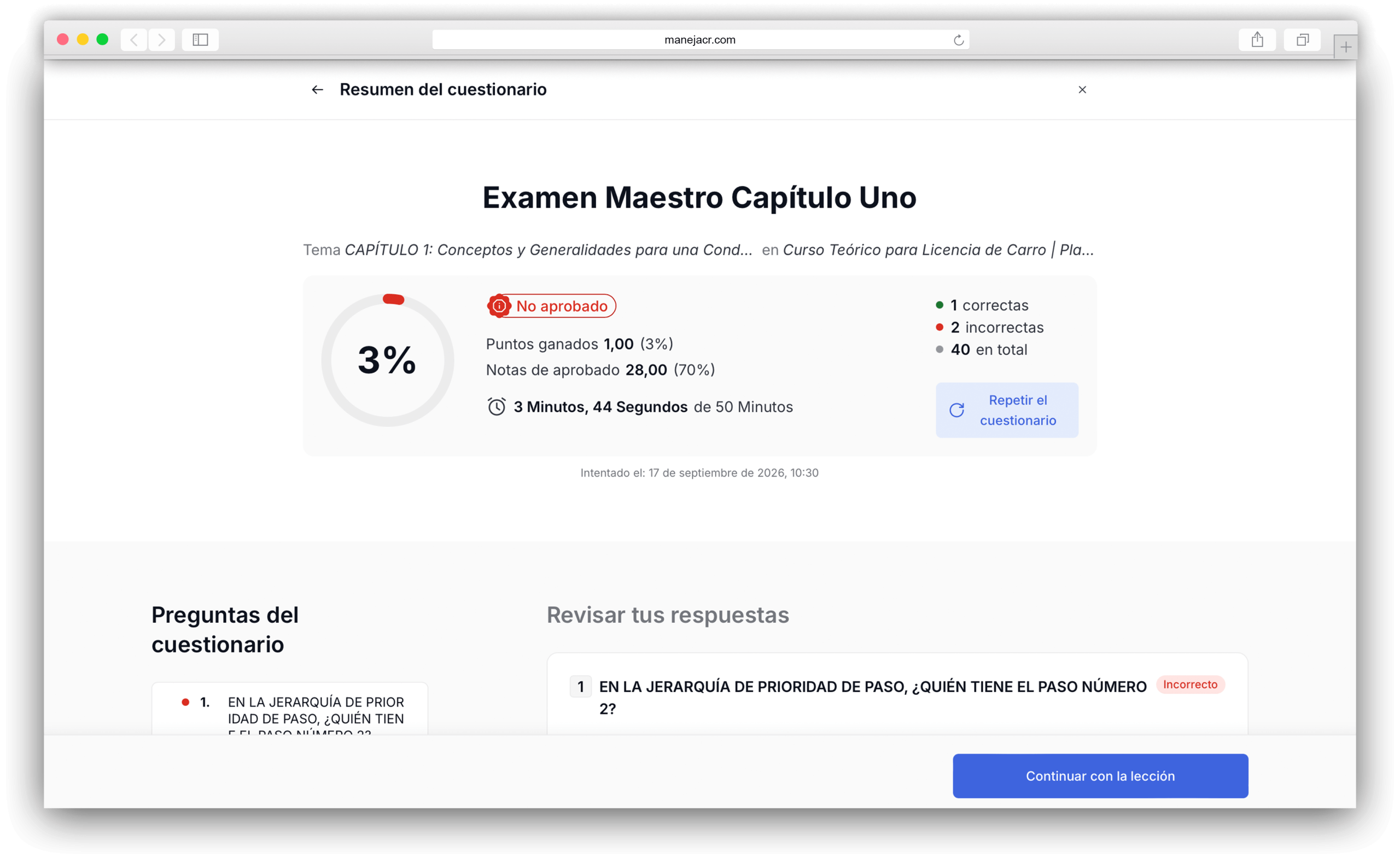 Reglas del Examen Maestro