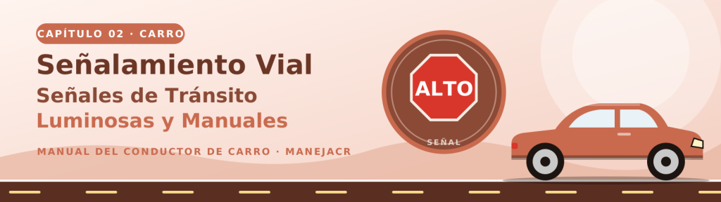 Portada del Capítulo 2 del manual de carro Costa Rica: señales de tránsito